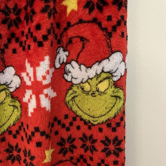 Dr Suess‎ The Grinch Pajama Pants Adult Large Red Bottom Drawstring Fleece - Picture 2 of 7